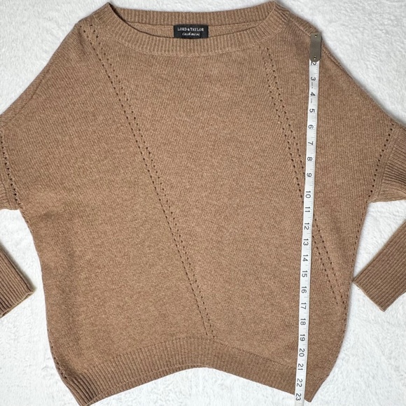 Lord & Taylor 100% Cashmere Sweater Relaxed Fit Caramel/Camel Tan Women's XS/S - Picture 12 of 13